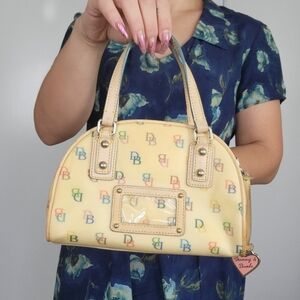 Dooney and Bourke Rainbow zip Mini Canvas Y2K Vintage Boston Bag